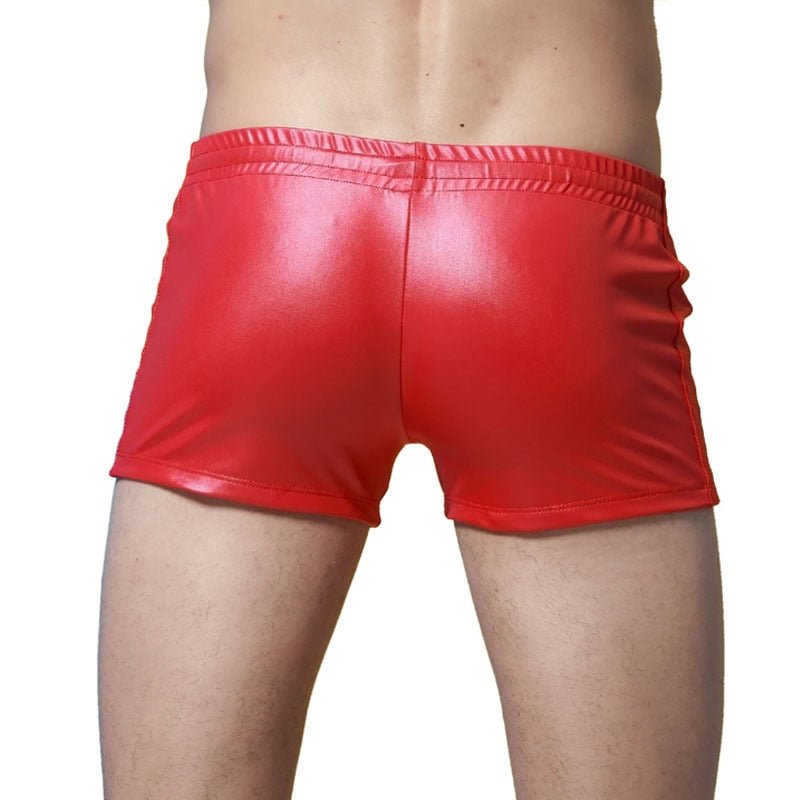 ORVLS Faux Leather Swim Trunks | dmunderwear detail image 3