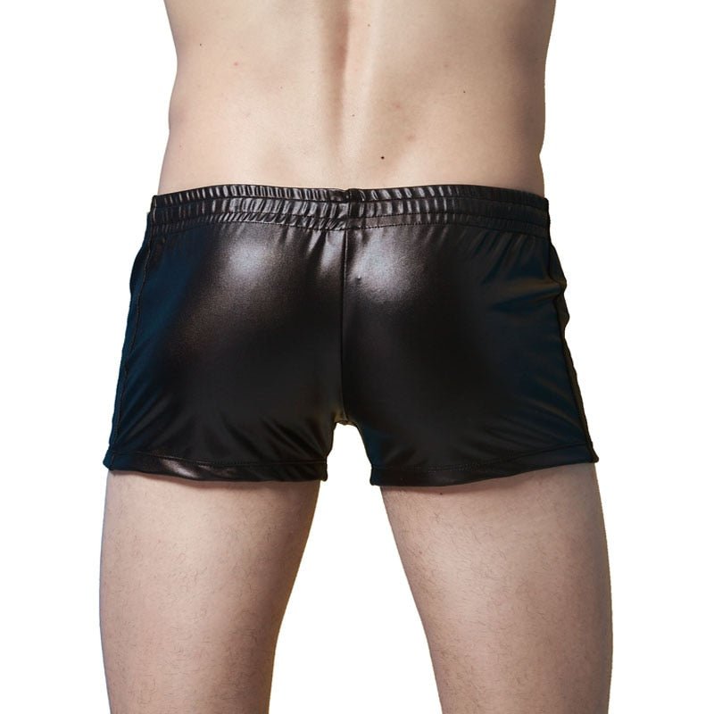 ORVLS Faux Leather Swim Trunks | dmunderwear detail image 7