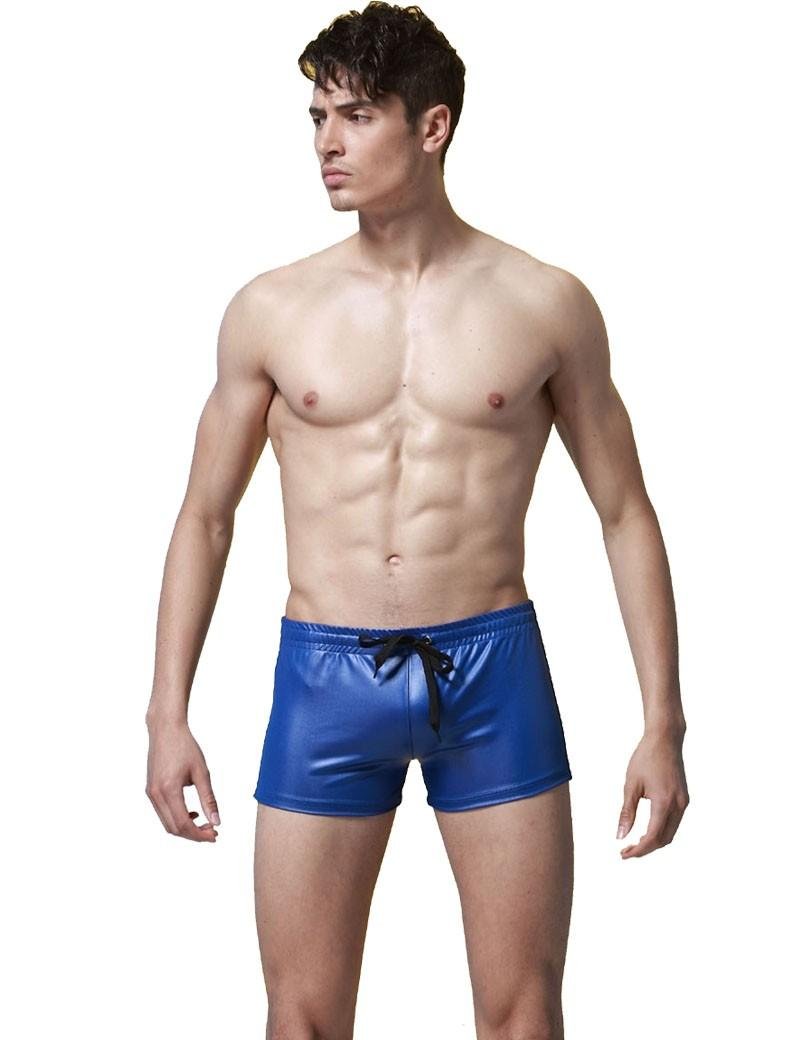 ORVLS Faux Leather Swim Trunks | dmunderwear detail image 8