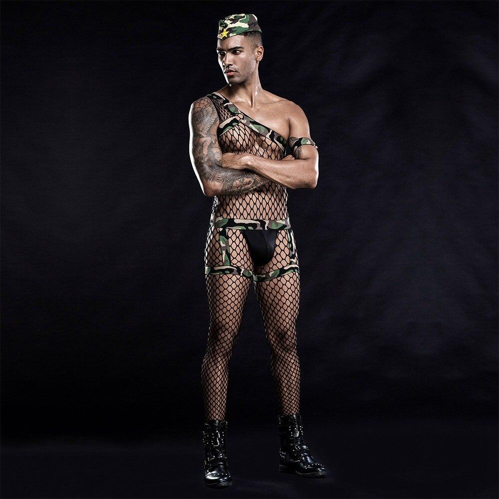 Fishnet Camo Army Costume | dmunderwear