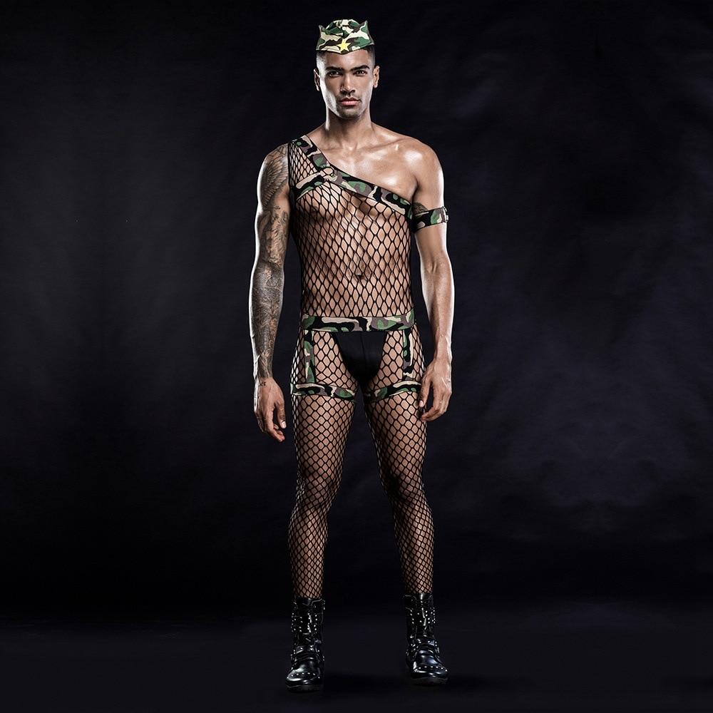Fishnet Camo Army Costume | dmunderwear detail image 3