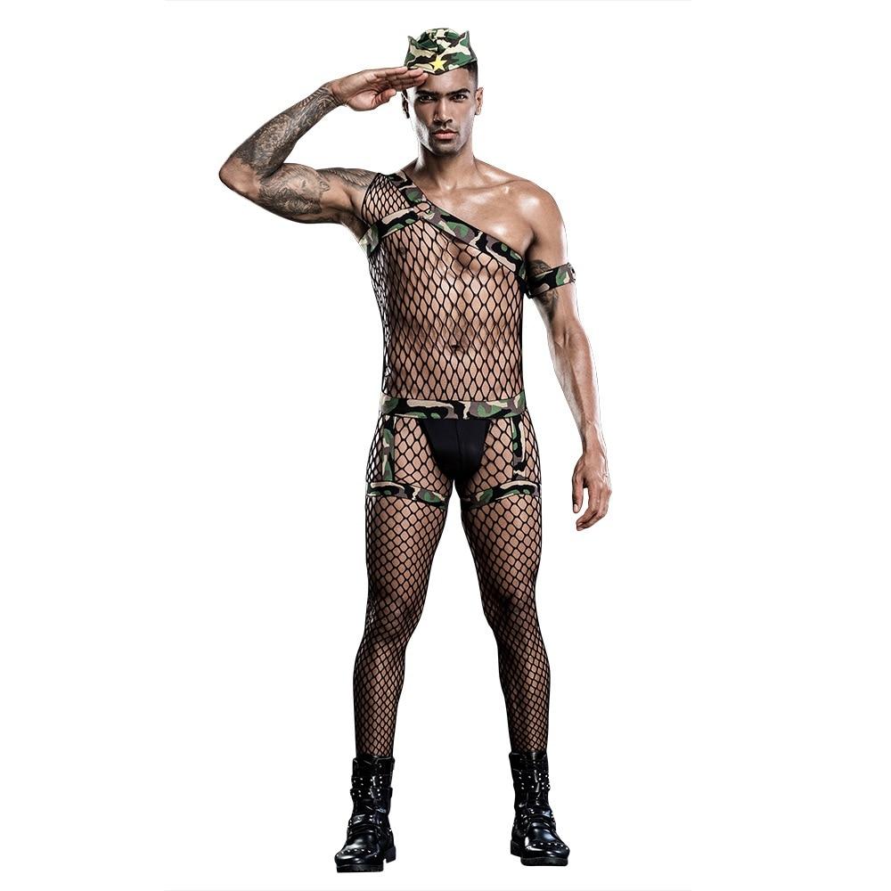 Fishnet Camo Army Costume | dmunderwear detail image 4