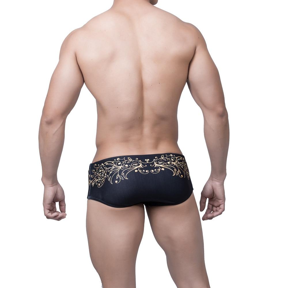 ORVLS Fleur de Lis Square Cut Swim Trunks | dmunderwear detail image 3