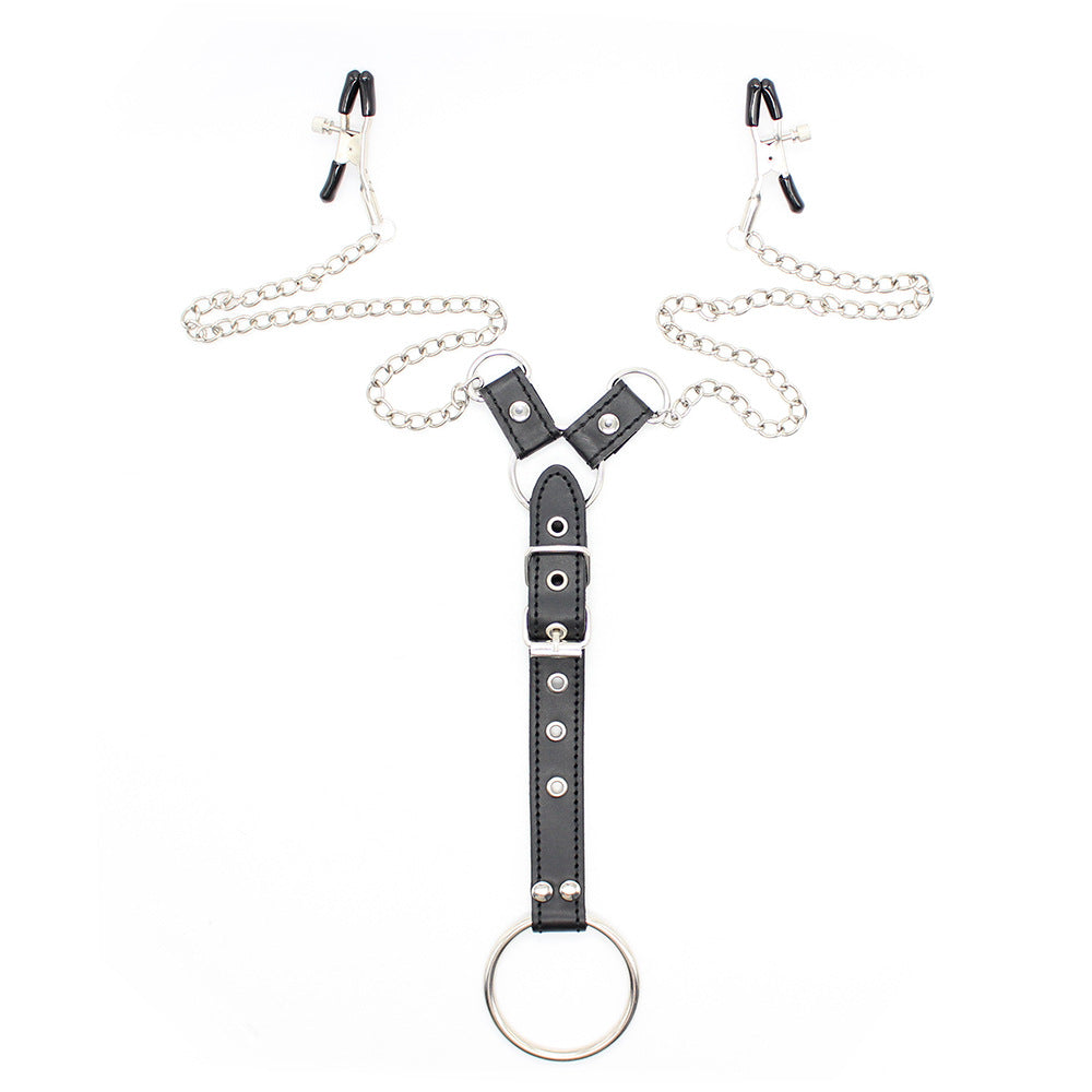Gay Nipple Clamps With Chain And Cock Ring | dmunderwear detail image 12