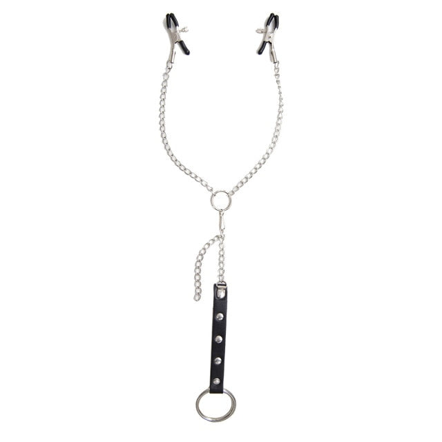 Gay Nipple Clamps With Chain And Cock Ring | dmunderwear detail image 4