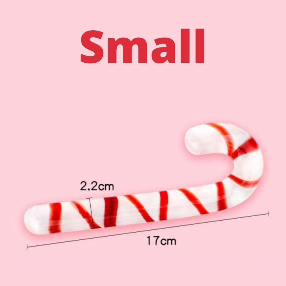 Glass Red Candy Cane Dildo | dmunderwear detail image 2