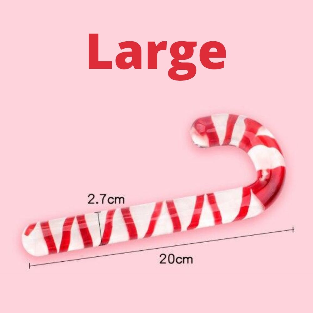 Glass Red Candy Cane Dildo | dmunderwear detail image 4