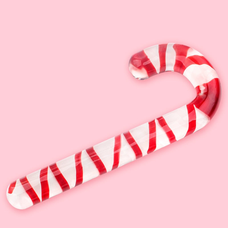 Glass Red Candy Cane Dildo | dmunderwear detail image 5