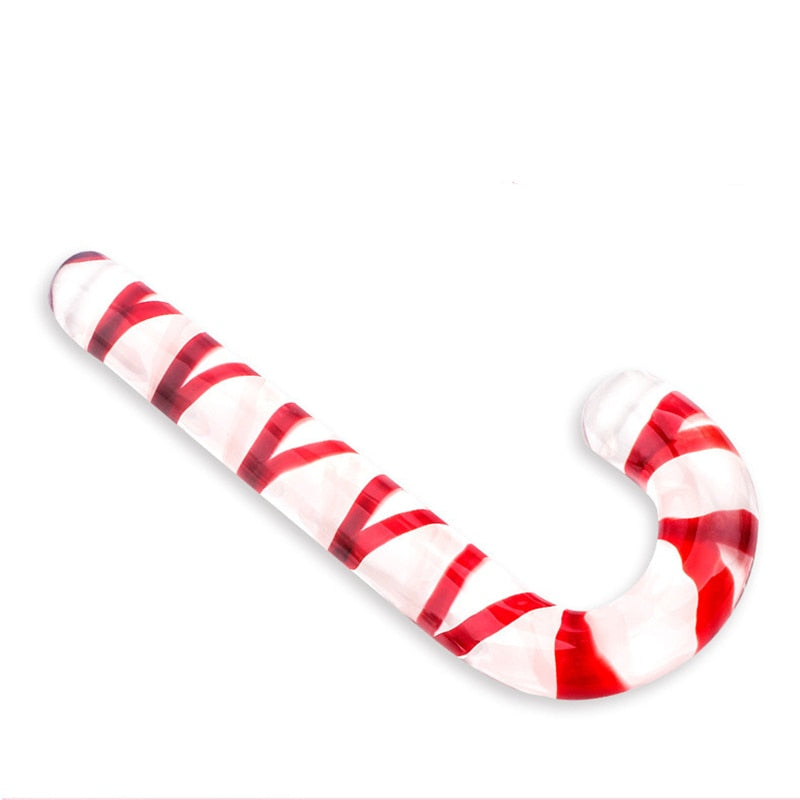Glass Red Candy Cane Dildo | dmunderwear detail image 6