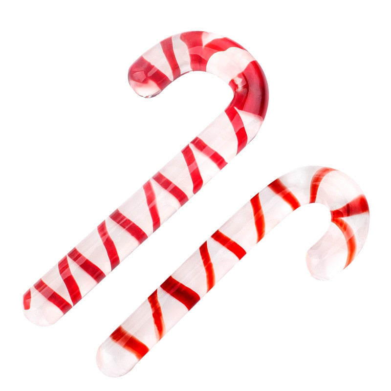 Glass Red Candy Cane Dildo | dmunderwear detail image 7
