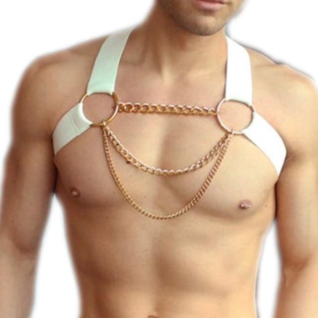 Gold Chain Chest Harness | dmunderwear detail image 4