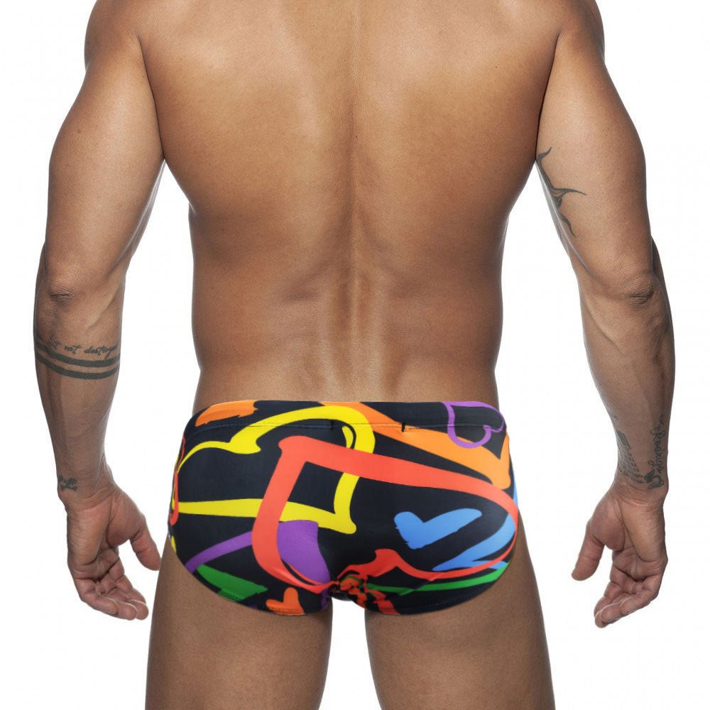 ORVLS Graffiti Hearts Swim Briefs | dmunderwear detail image 2