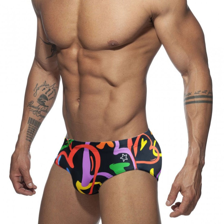 ORVLS Graffiti Hearts Swim Briefs | dmunderwear detail image 3