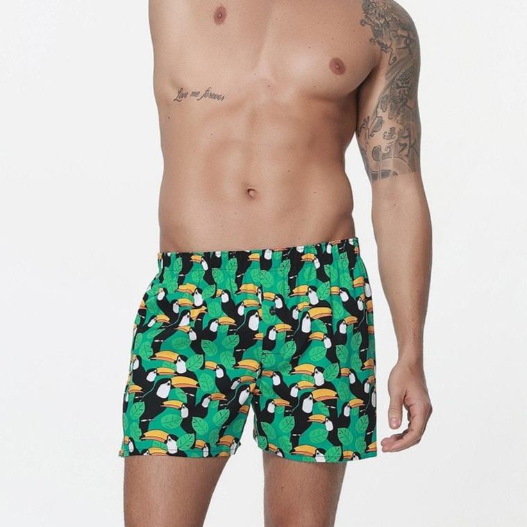 Green Toucan Graphic Boxers | dmunderwear detail image 3