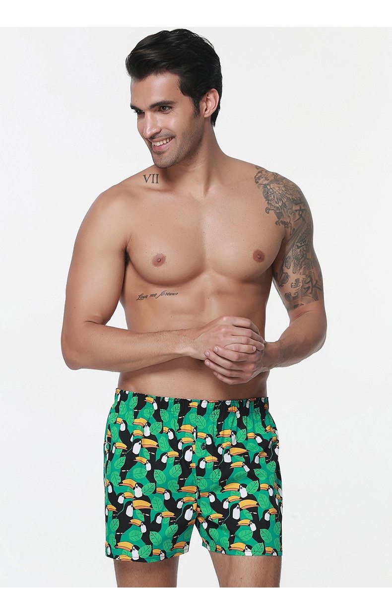 Green Toucan Graphic Boxers | dmunderwear detail image 8