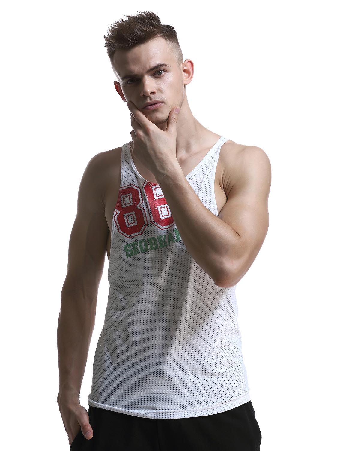 Gym Mesh Tank Tops Fitness Sleeveless Shirts 60701 | dmunderwear detail image 16