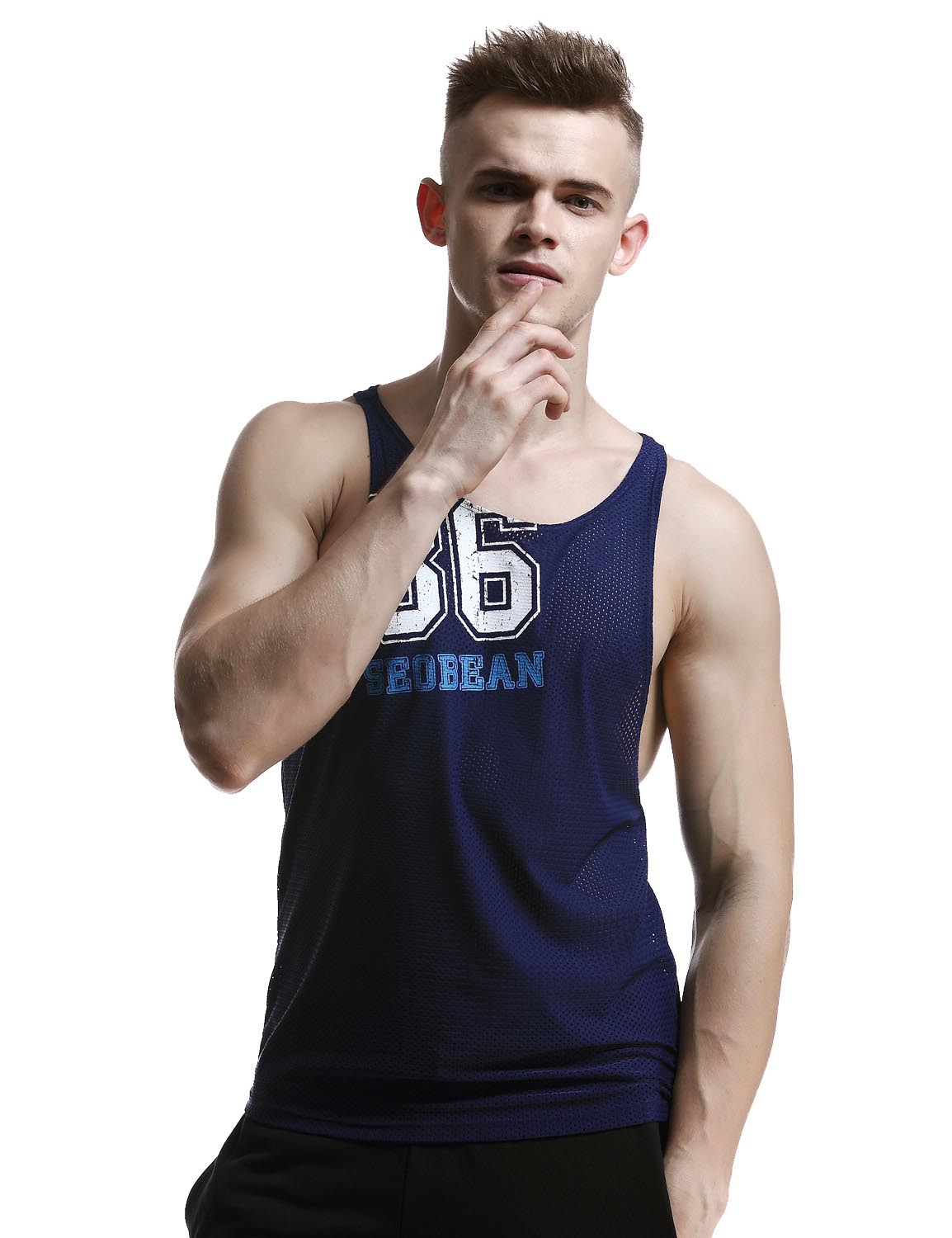 Gym Mesh Tank Tops Fitness Sleeveless Shirts 60701 | dmunderwear detail image 3