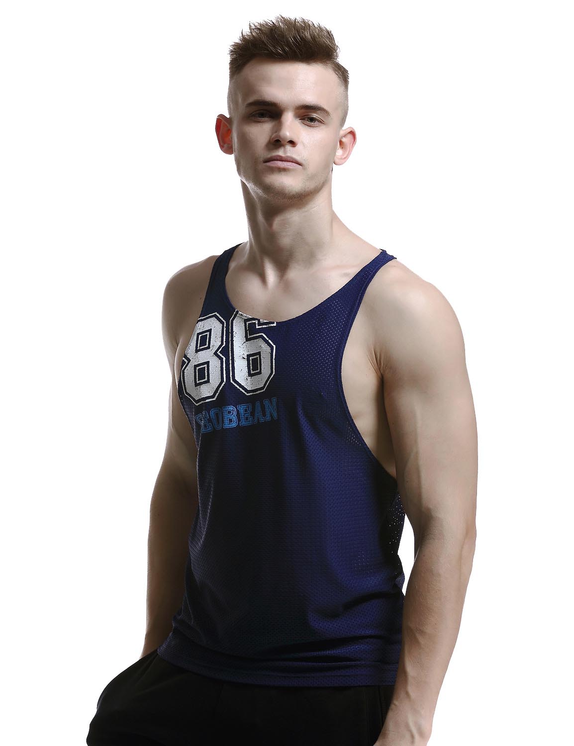 Gym Mesh Tank Tops Fitness Sleeveless Shirts 60701 | dmunderwear detail image 4