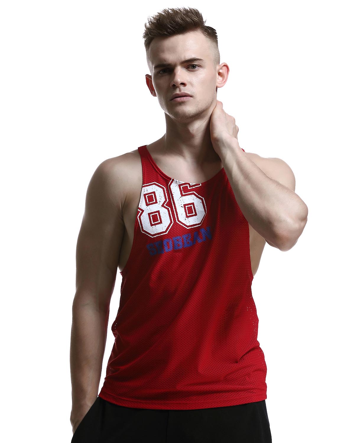 Gym Mesh Tank Tops Fitness Sleeveless Shirts 60701 | dmunderwear detail image 5