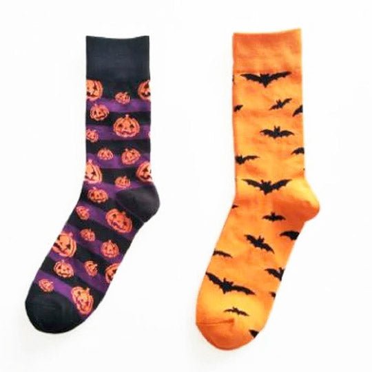 Halloween Bats and Pumpkins Socks | dmunderwear