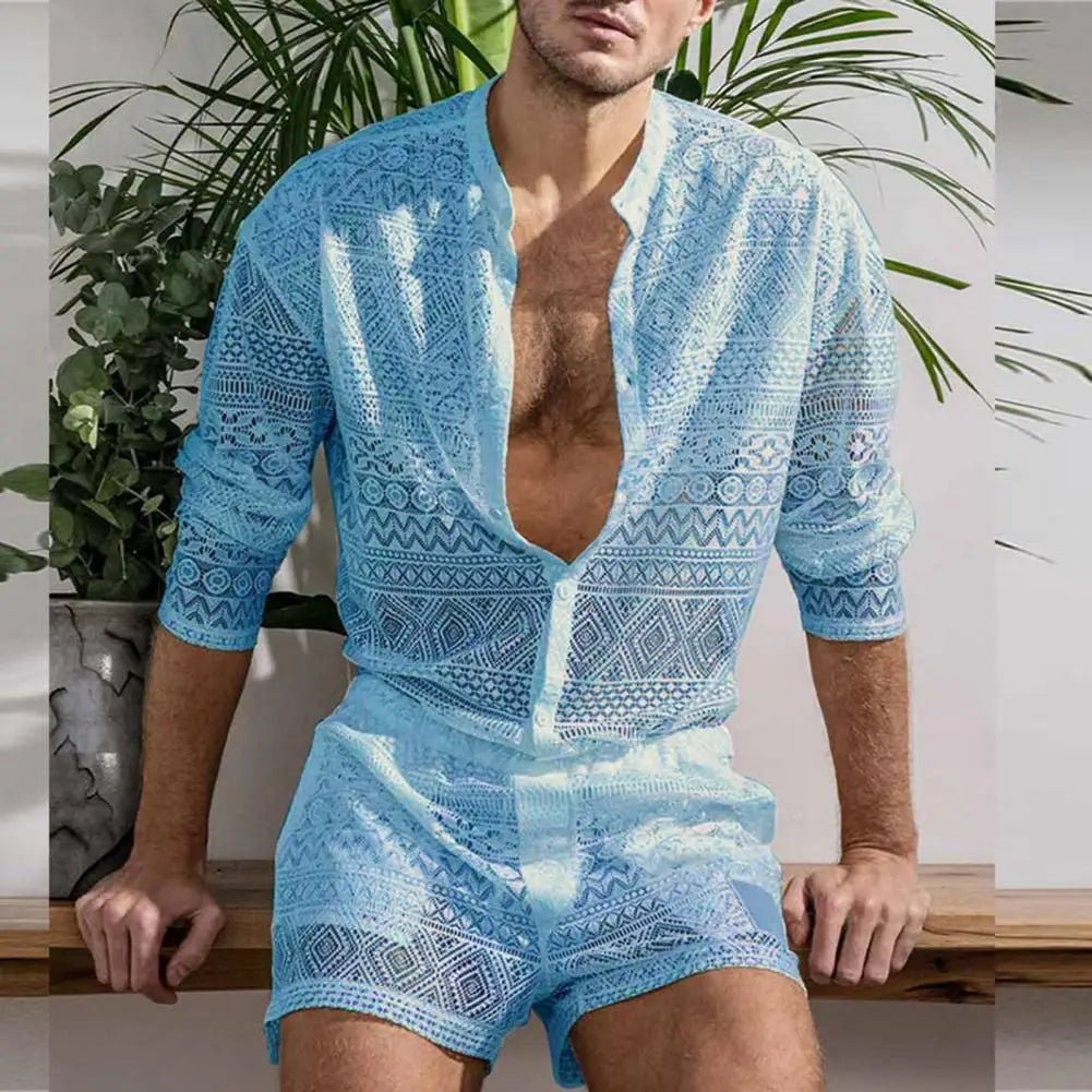 Harmony Button Up Shirt + Shorts | dmunderwear