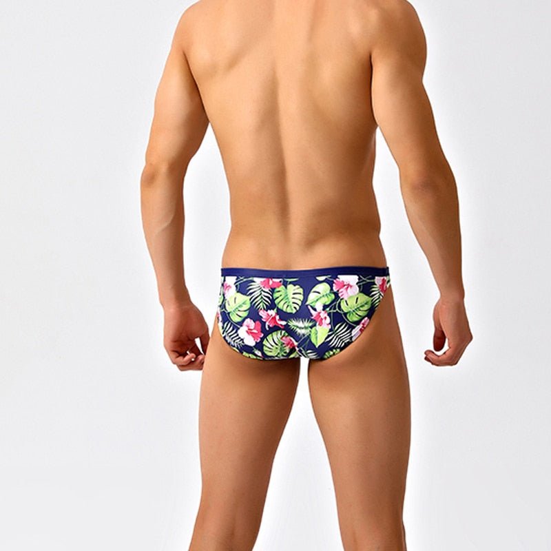 Hawaiian Floral Skinny Swim Briefs | dmunderwear detail image 4