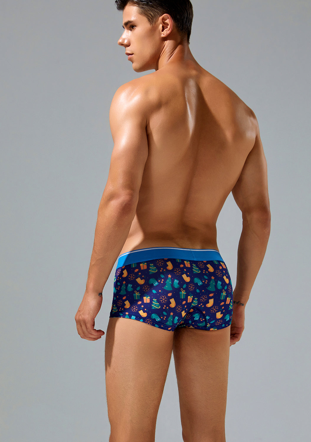 Holiday Boxer Brief 230210 in Blue | dmunderwear detail image 3