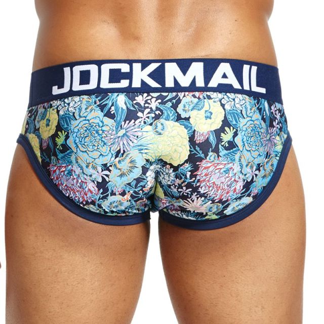 Jockmail Blue Floral Briefs | dmunderwear