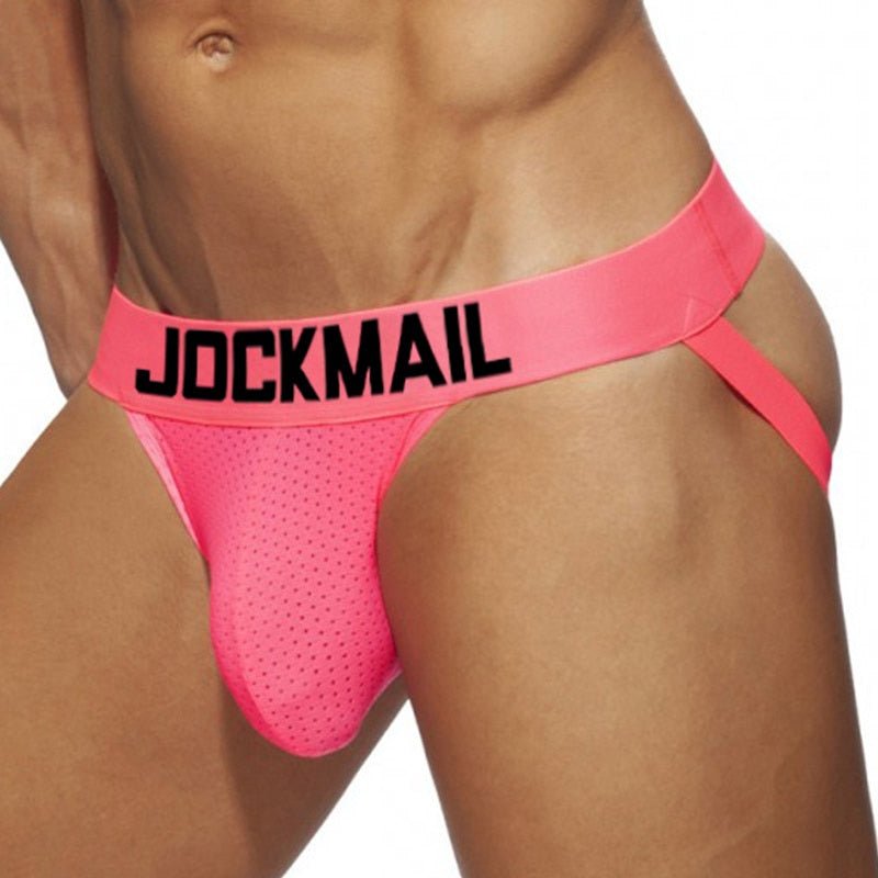 Jockmail Neon Mesh Jockstrap 4-Pack | dmunderwear detail image 3