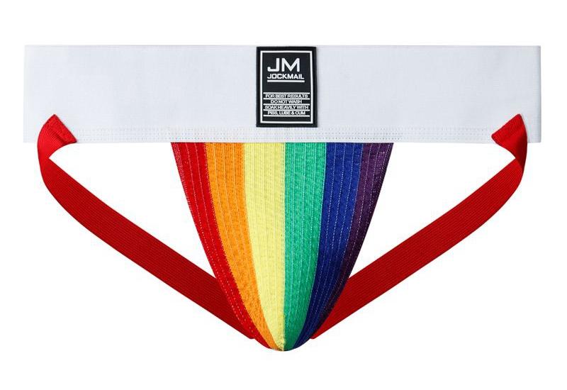 Jockmail Rainbow Pride Jockstrap | dmunderwear detail image 5