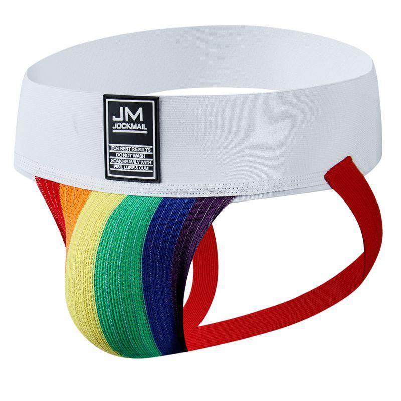 Jockmail Rainbow Pride Jockstrap | dmunderwear detail image 6