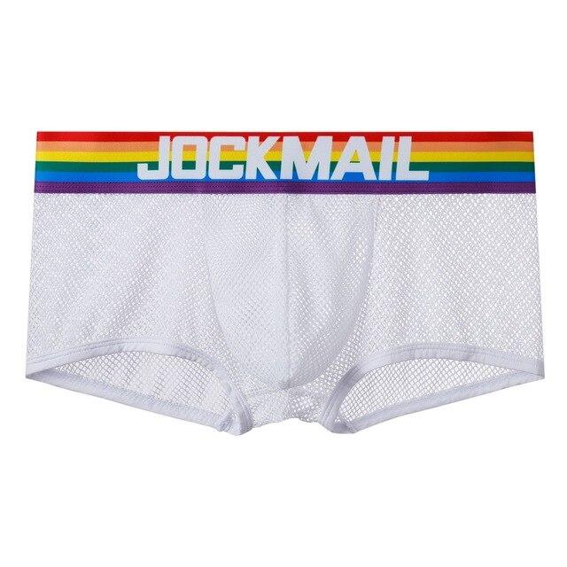 Jockmail Rainbow Band Mesh Boxer Briefs | dmunderwear detail image 2