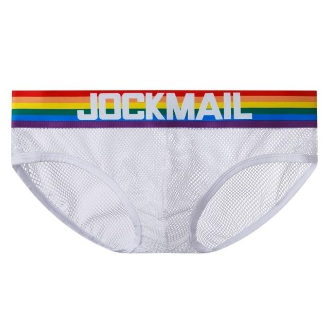 ORVLS Jockmail Rainbow Band Mesh Briefs | dmunderwear