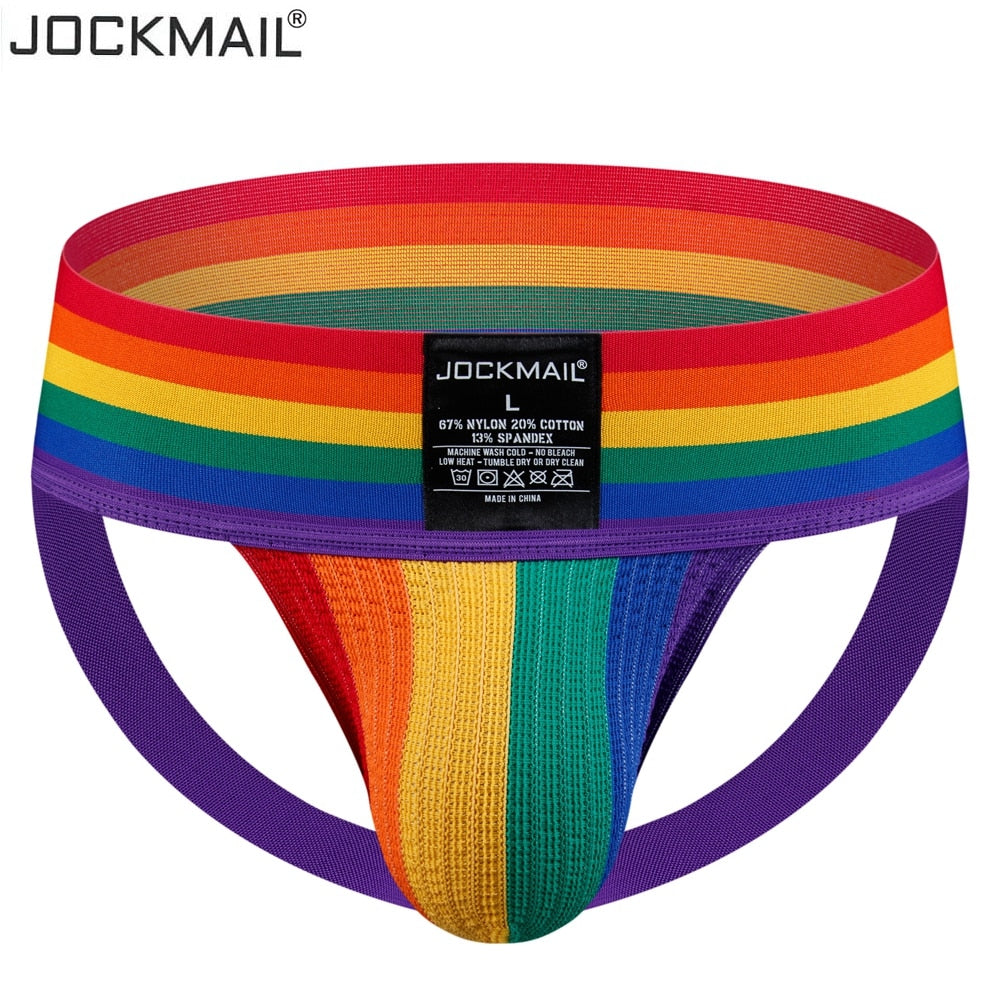 Jockmail Rainbow Pride Jockstrap | dmunderwear detail image 11