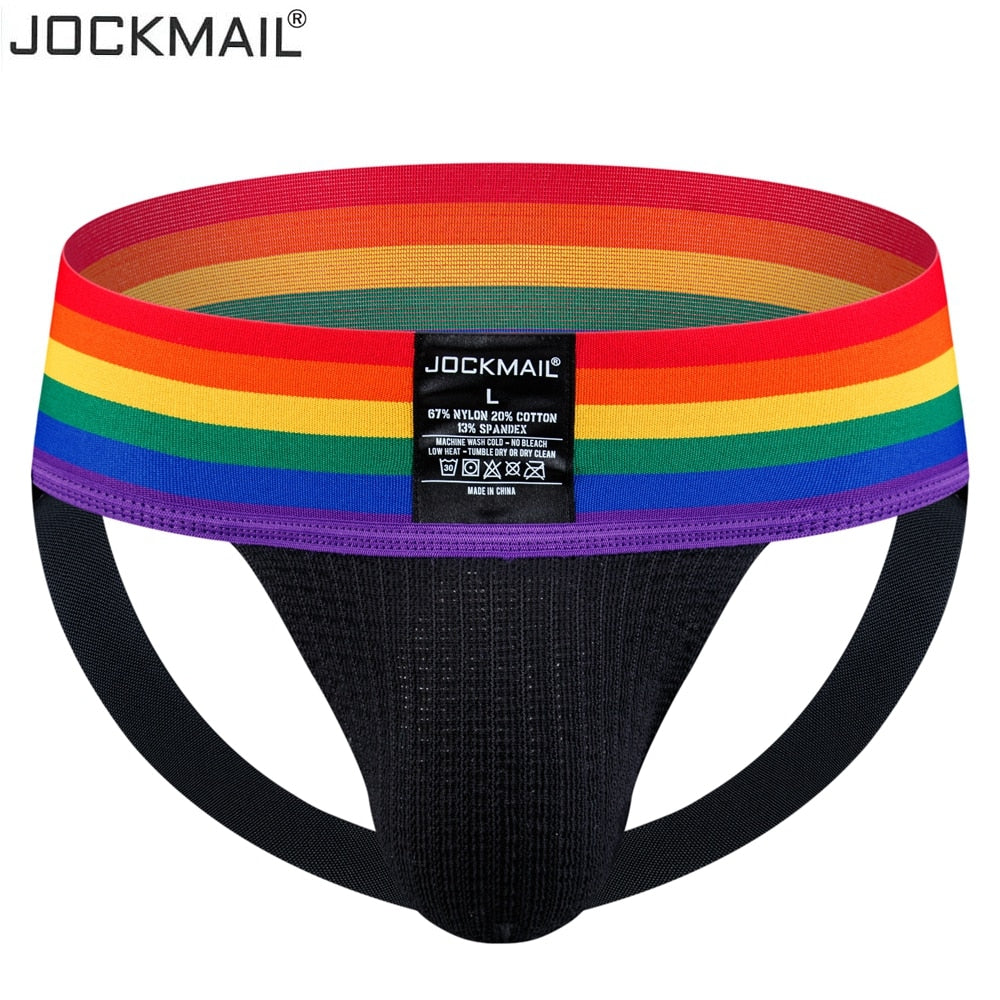 Jockmail Rainbow Pride Jockstrap | dmunderwear detail image 12