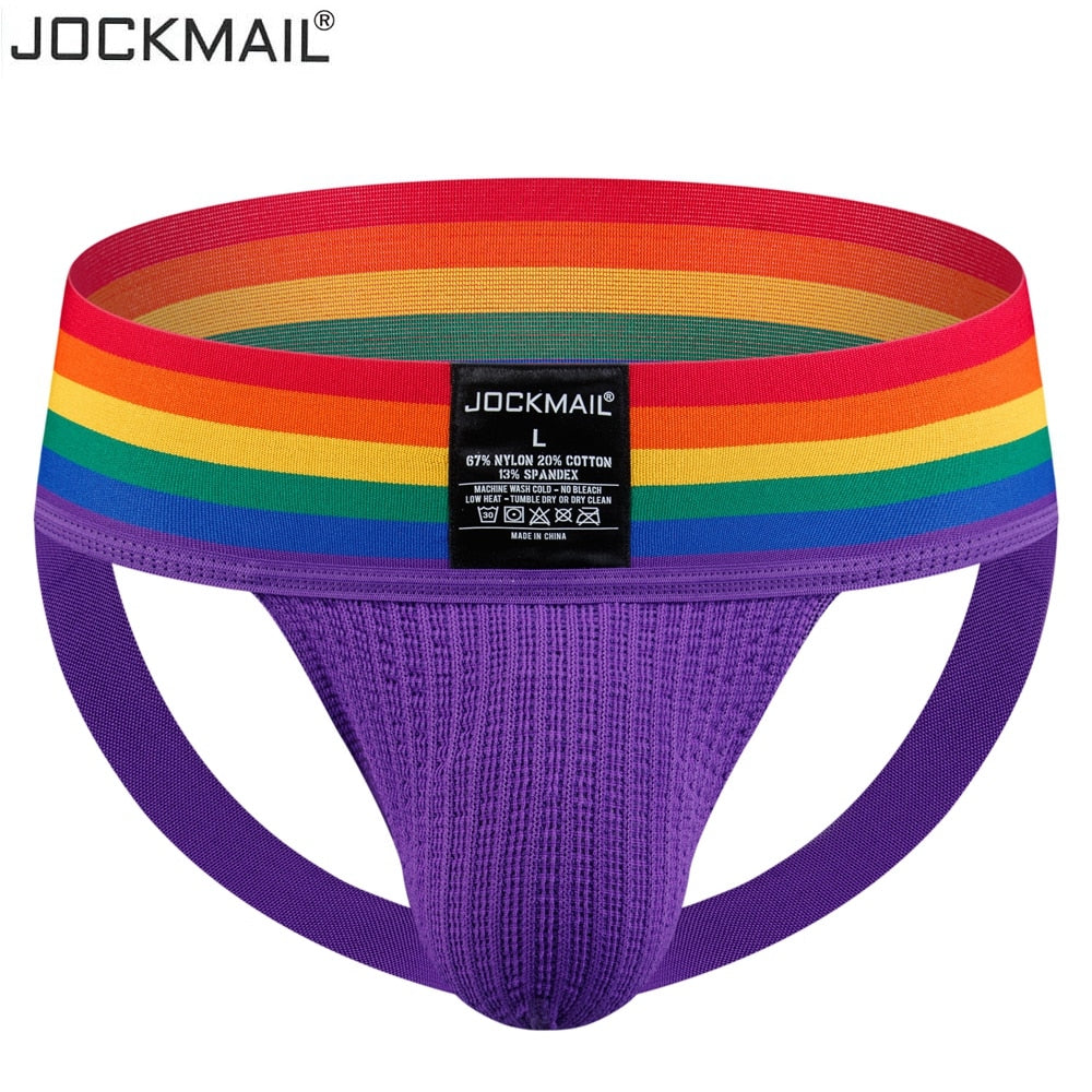 Jockmail Rainbow Pride Jockstrap | dmunderwear detail image 13