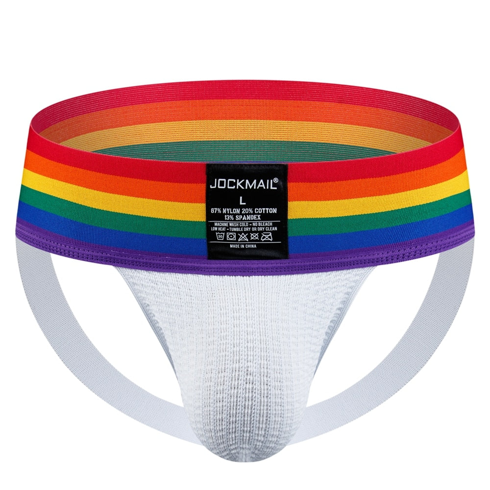 Jockmail Rainbow Pride Jockstrap | dmunderwear detail image 14