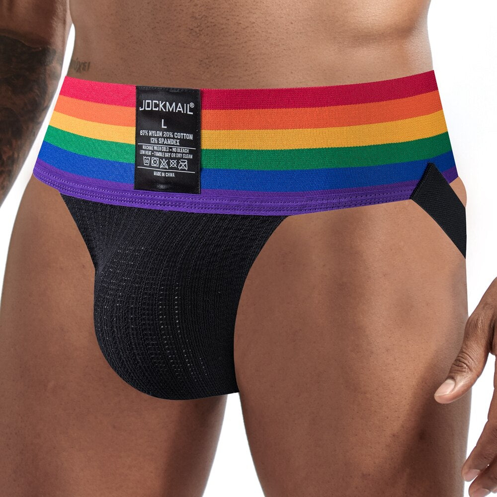 Jockmail Rainbow Pride Jockstrap | dmunderwear detail image 18