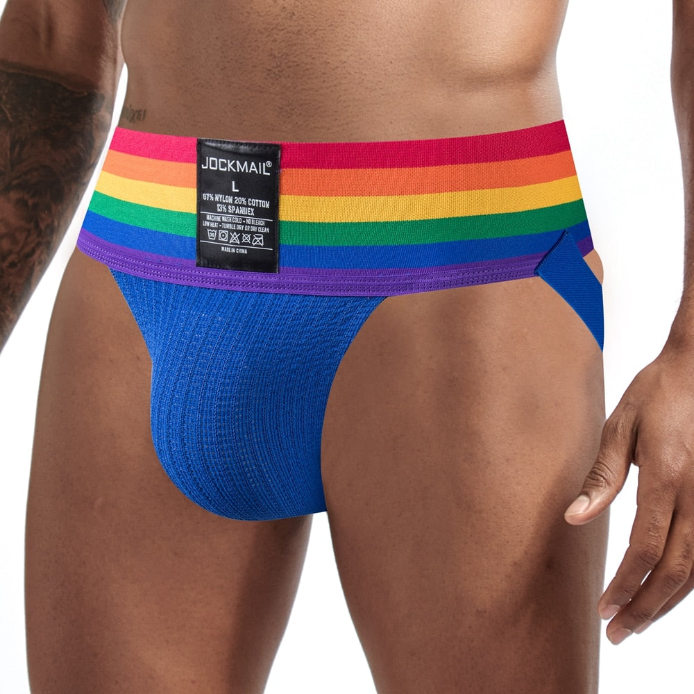 Jockmail Rainbow Pride Jockstrap | dmunderwear detail image 4