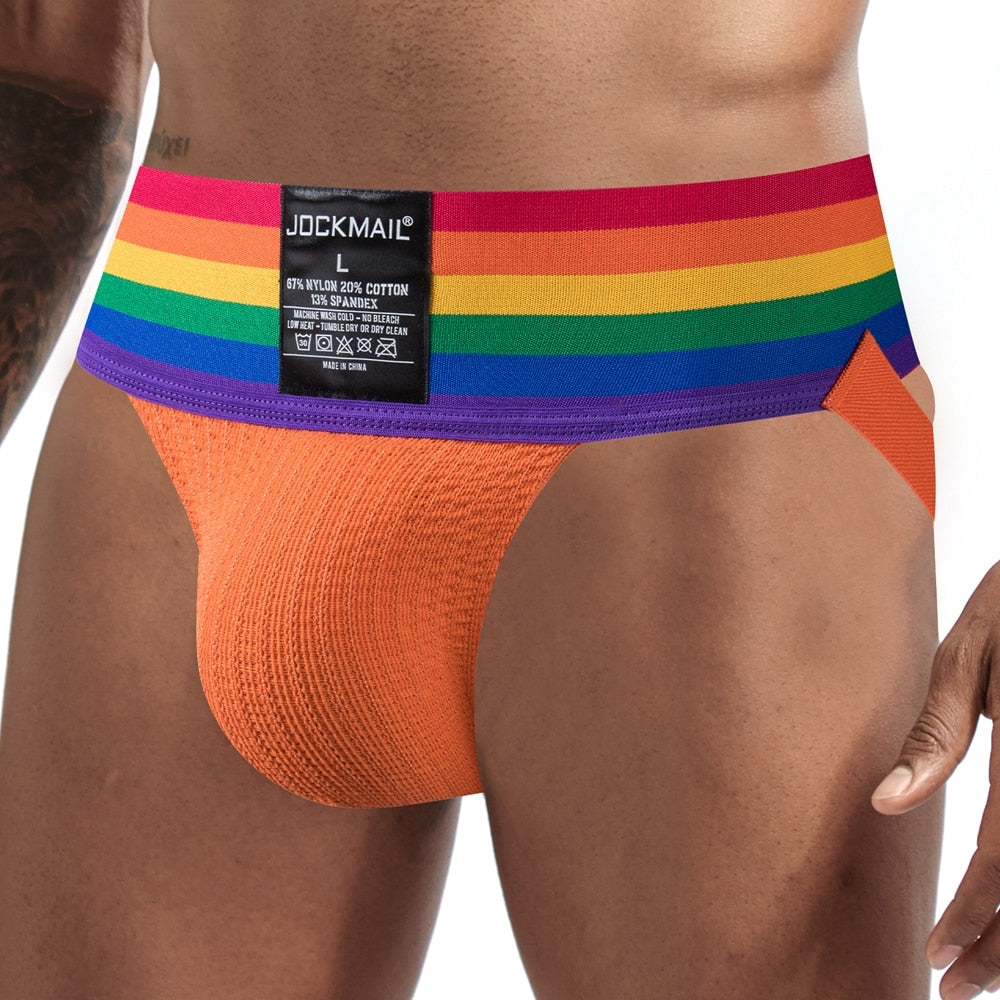 Jockmail Rainbow Pride Jockstrap | dmunderwear detail image 8