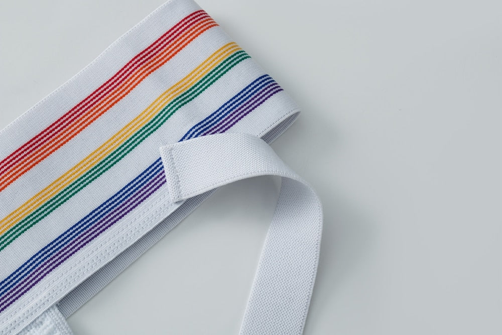 Jockmail Rainbow Pride Supporter Jockstrap | dmunderwear detail image 11