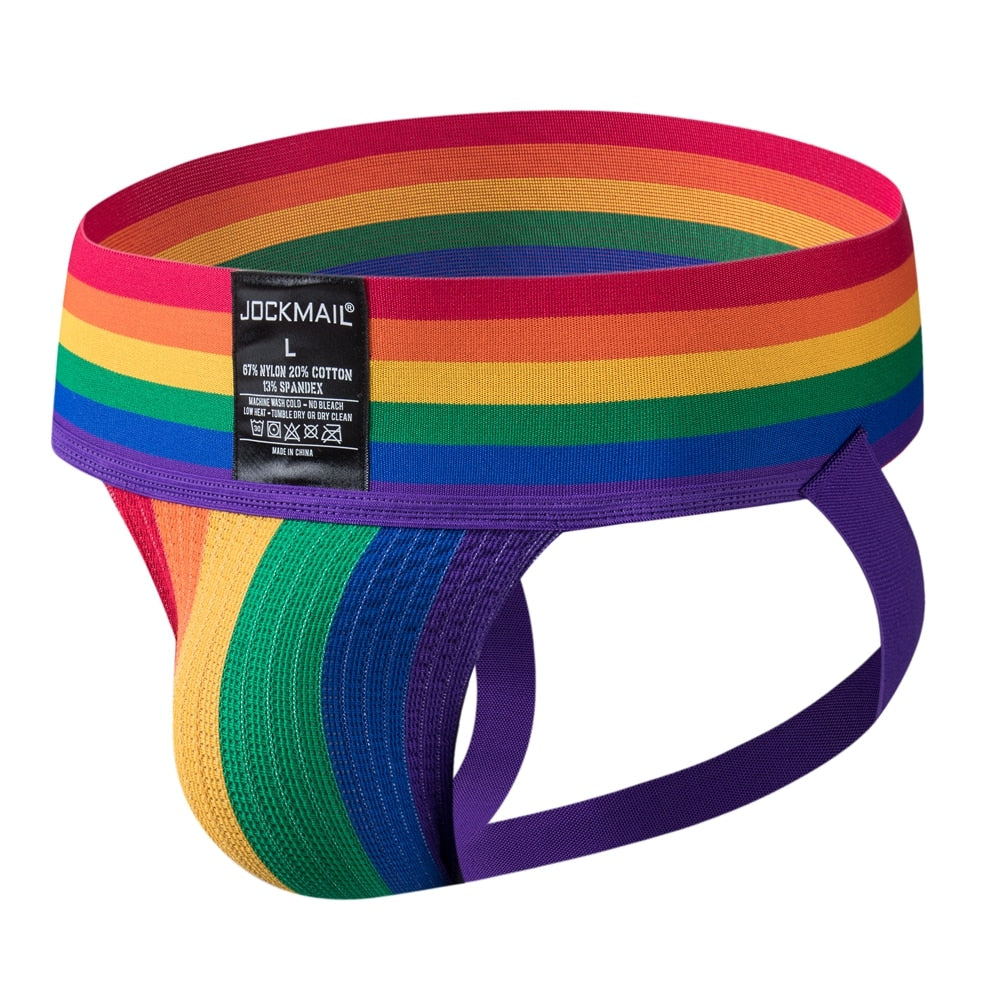 Jockmail Rainbow Pride Supporter Jockstrap | dmunderwear detail image 6