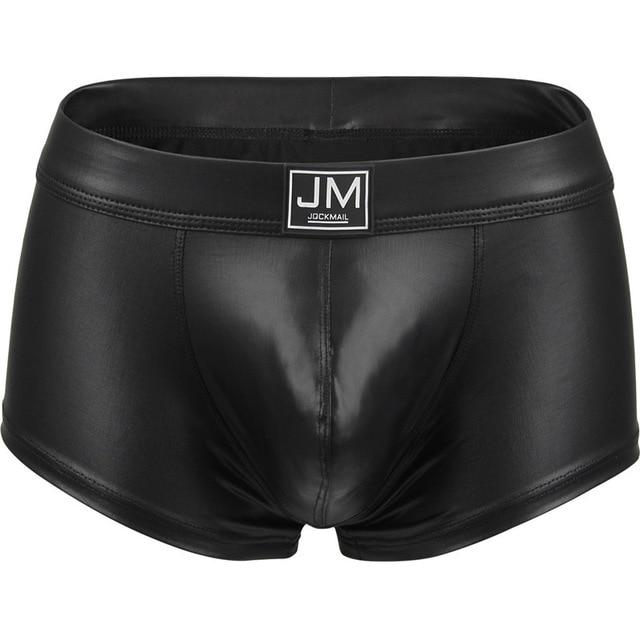 Jockmail Shiny PU Leather Boxers | dmunderwear detail image 2