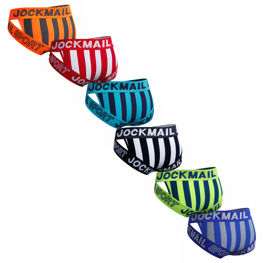JOCKMAIL Striped & Strapped Briefs (6 Pack) | dmunderwear
