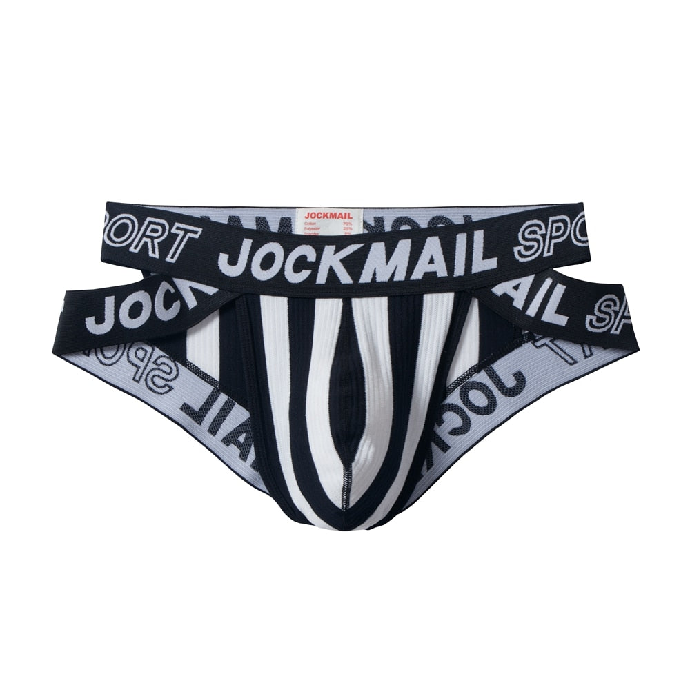 JOCKMAIL Striped & Strapped Briefs (6 Pack) | dmunderwear detail image 4