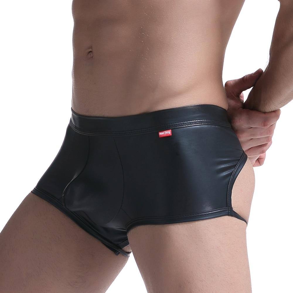 Kinky Backless Leather Boxers | dmunderwear