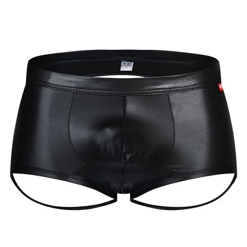 Kinky Backless Leather Boxers | dmunderwear detail image 2