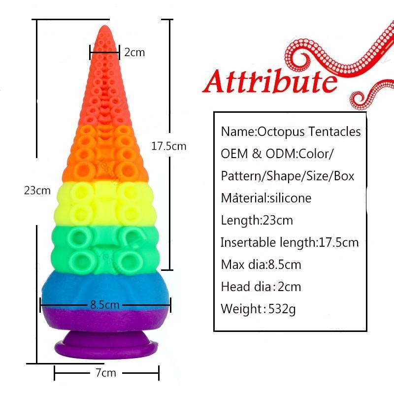 LGBT Rainbow Tentacle Dildo | dmunderwear product image 8