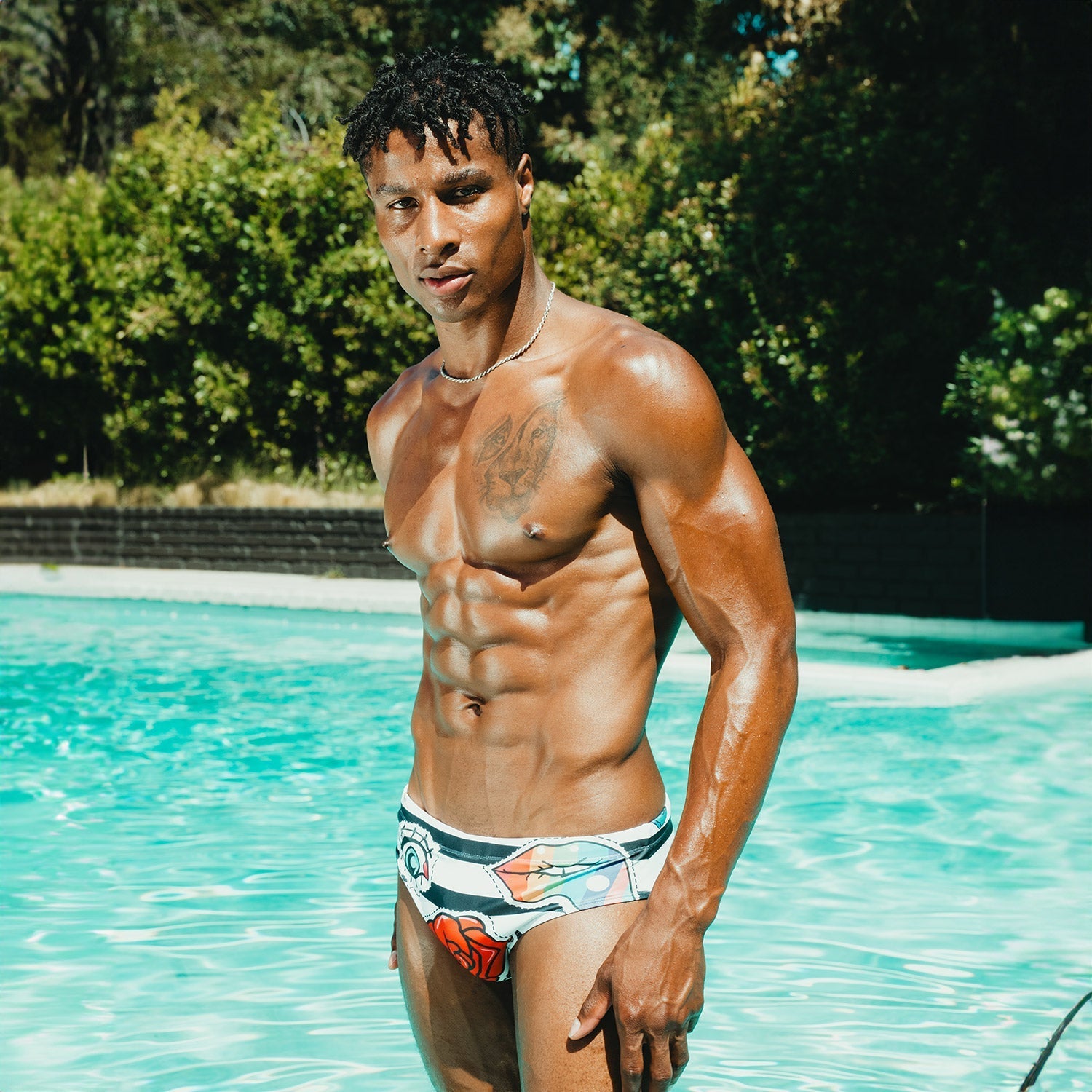 ORVLS Lips n' Kisses Swim Briefs | dmunderwear detail image 2