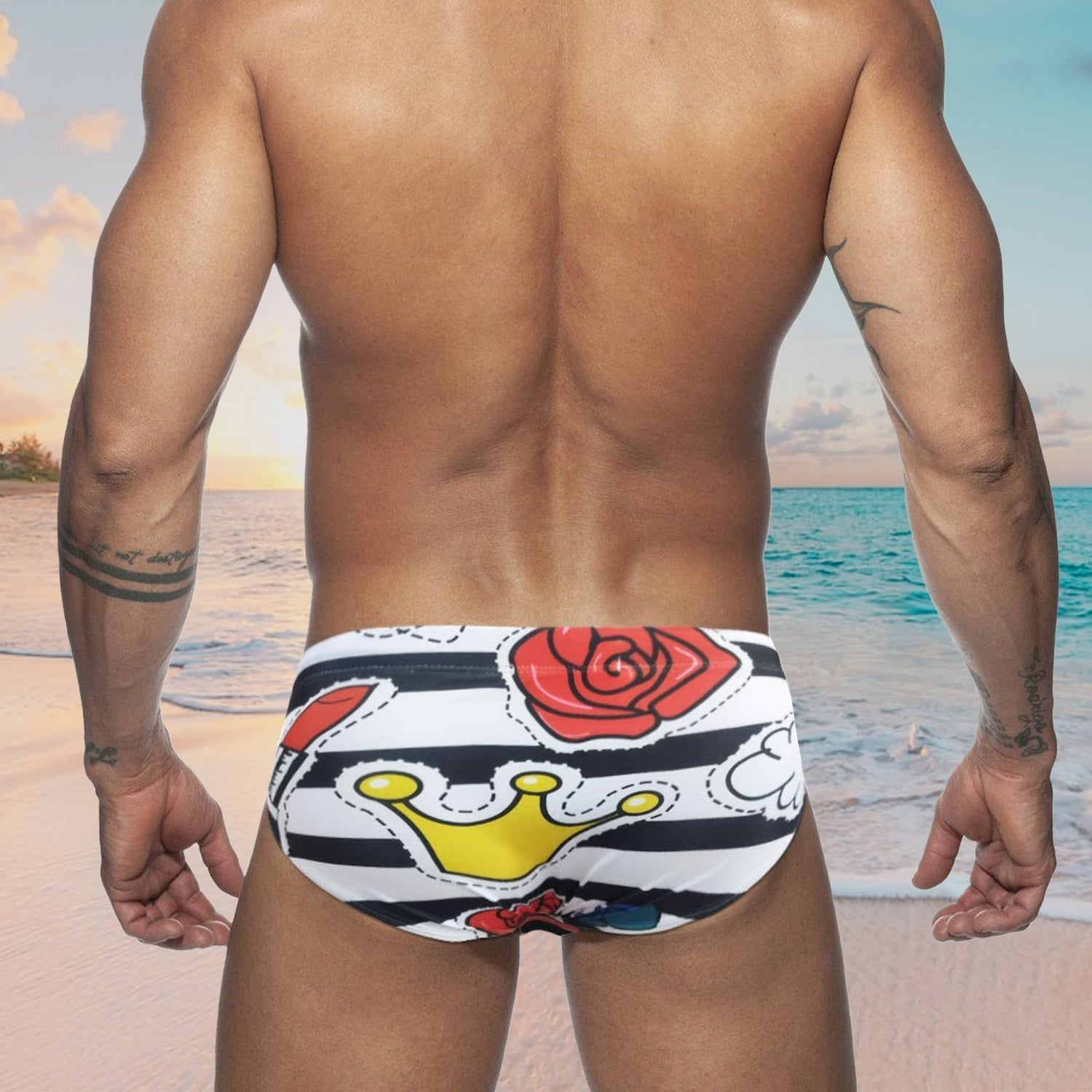 ORVLS Lips n' Kisses Swim Briefs | dmunderwear detail image 4